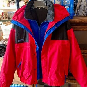 Men's Columbia Vamoose Red and Blue Two-in-One Ski Jacket